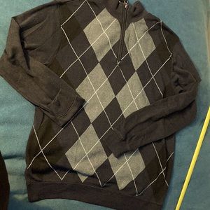 2/$15  Argyle sweater—grey and black